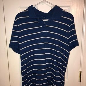 Blue and White striped American Eagle Polo